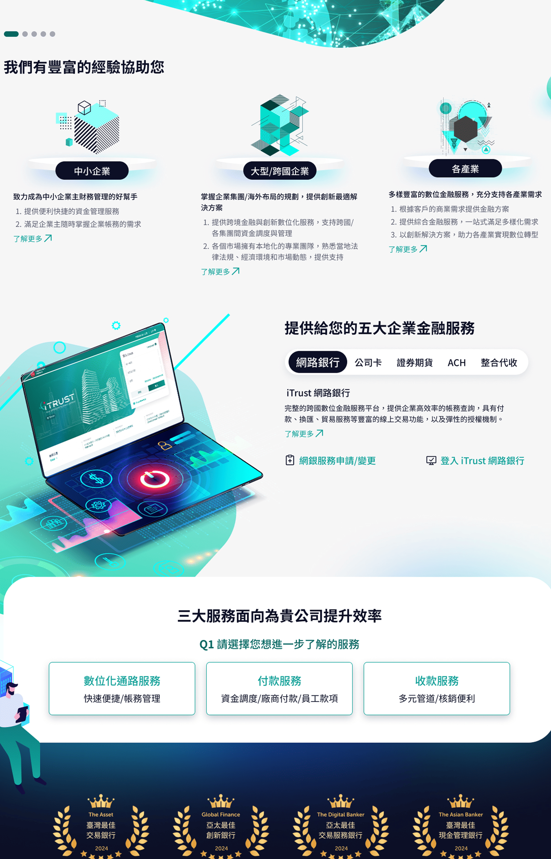 智慧申請平台首頁畫面